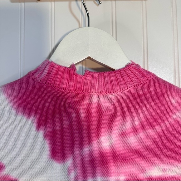 SER.O.YA Revolve Page Cropped Sweater in Pink Line Tie Dye Sz S - Picture 7 of 13